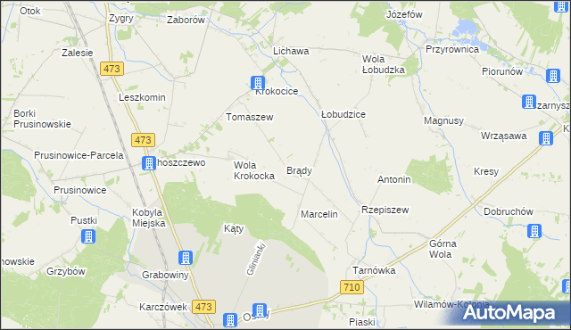 mapa Brądy, Brądy na mapie Targeo