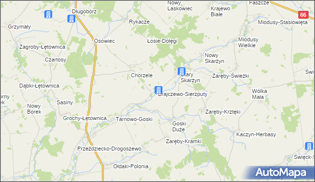 mapa Brajczewo-Sierzputy, Brajczewo-Sierzputy na mapie Targeo