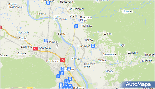 mapa Brandwica, Brandwica na mapie Targeo