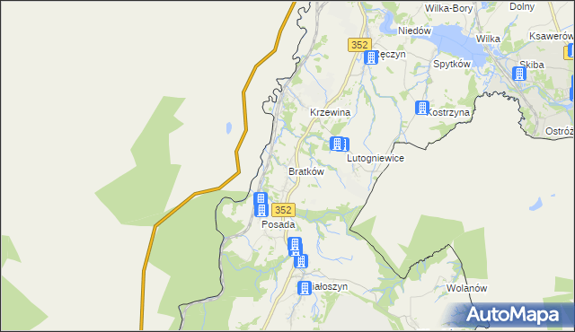 mapa Bratków gmina Bogatynia, Bratków gmina Bogatynia na mapie Targeo