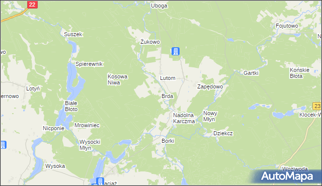 mapa Brda, Brda na mapie Targeo
