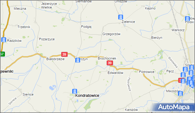 mapa Brochocinek gmina Kondratowice, Brochocinek gmina Kondratowice na mapie Targeo