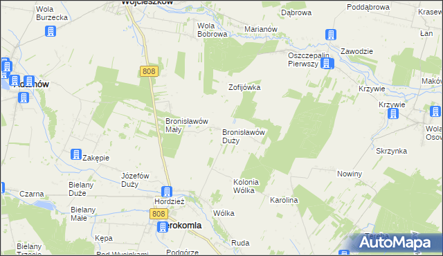 mapa Bronisławów Duży, Bronisławów Duży na mapie Targeo