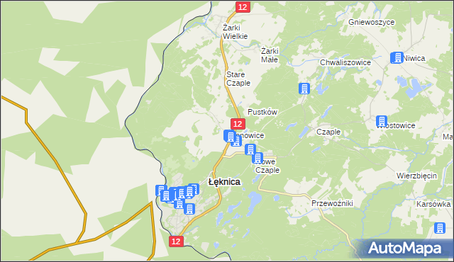 mapa Bronowice gmina Trzebiel, Bronowice gmina Trzebiel na mapie Targeo