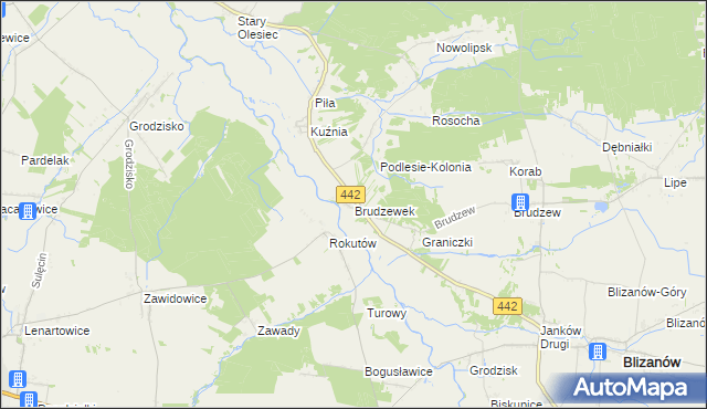 mapa Brudzewek, Brudzewek na mapie Targeo