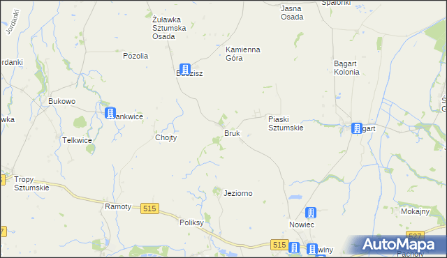 mapa Bruk gmina Dzierzgoń, Bruk gmina Dzierzgoń na mapie Targeo