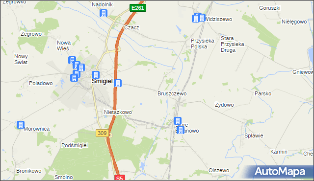 mapa Bruszczewo, Bruszczewo na mapie Targeo