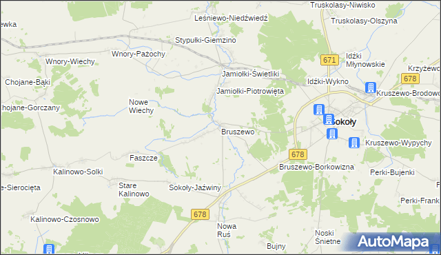 mapa Bruszewo, Bruszewo na mapie Targeo
