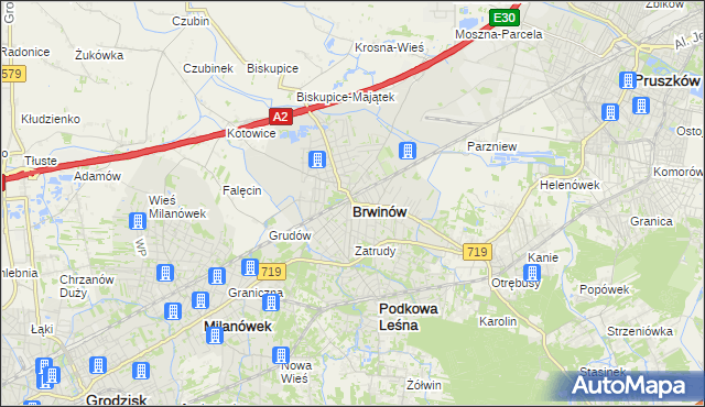 mapa Brwinów, Brwinów na mapie Targeo