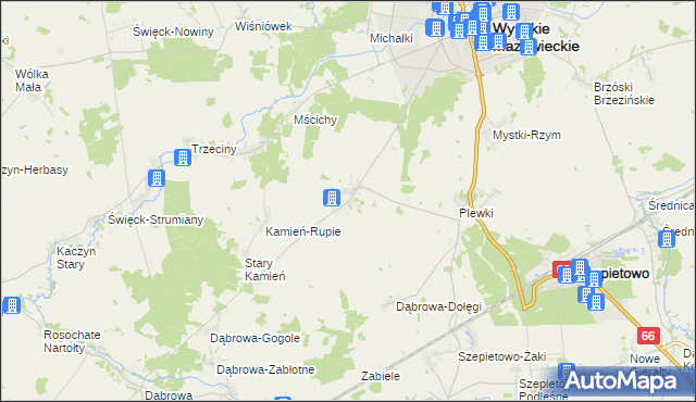 mapa Bryki gmina Wysokie Mazowieckie, Bryki gmina Wysokie Mazowieckie na mapie Targeo