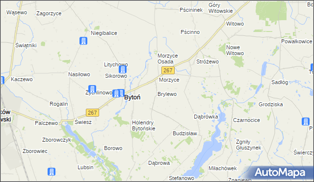 mapa Brylewo gmina Bytoń, Brylewo gmina Bytoń na mapie Targeo