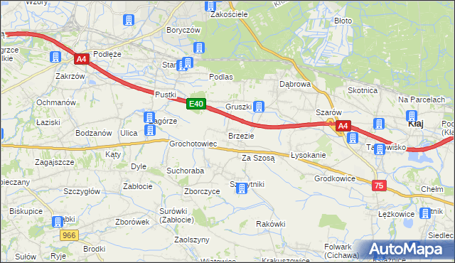 mapa Brzezie gmina Kłaj, Brzezie gmina Kłaj na mapie Targeo