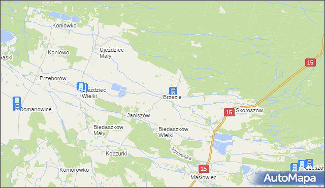mapa Brzezie gmina Trzebnica, Brzezie gmina Trzebnica na mapie Targeo