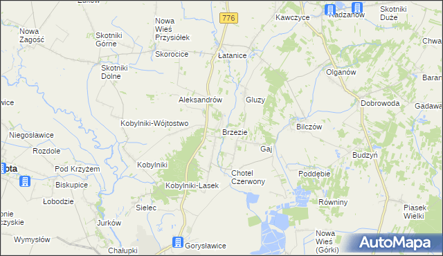 mapa Brzezie gmina Wiślica, Brzezie gmina Wiślica na mapie Targeo