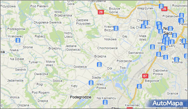mapa Brzezna, Brzezna na mapie Targeo