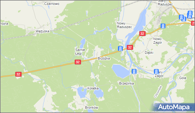 mapa Brzózka gmina Krosno Odrzańskie, Brzózka gmina Krosno Odrzańskie na mapie Targeo