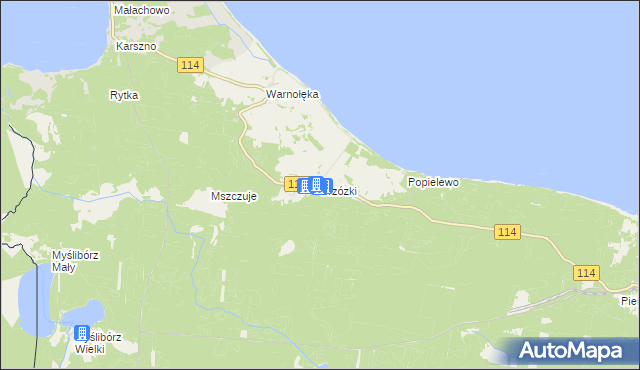 mapa Brzózki gmina Nowe Warpno, Brzózki gmina Nowe Warpno na mapie Targeo