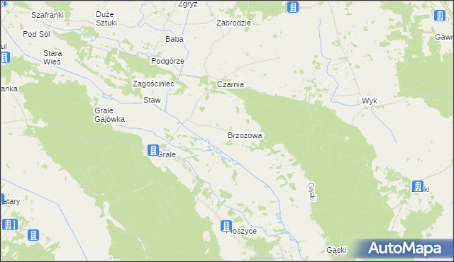 mapa Brzozowa gmina Kadzidło, Brzozowa gmina Kadzidło na mapie Targeo