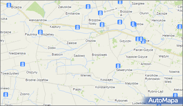 mapa Brzozówek, Brzozówek na mapie Targeo