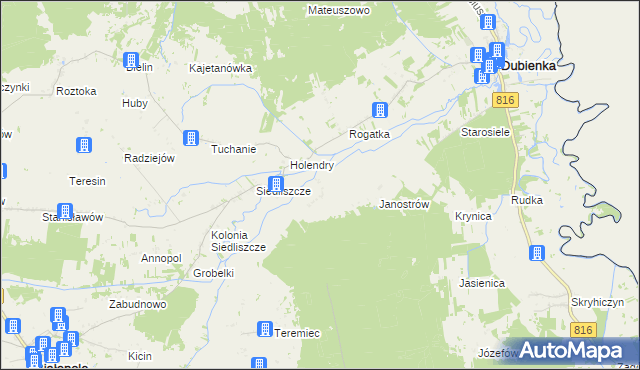 mapa Brzozowiec gmina Dubienka, Brzozowiec gmina Dubienka na mapie Targeo