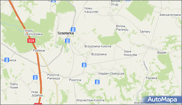 mapa Brzozówka gmina Szastarka, Brzozówka gmina Szastarka na mapie Targeo