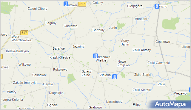 mapa Brzozowo Wielkie, Brzozowo Wielkie na mapie Targeo