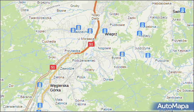 mapa Brzuśnik, Brzuśnik na mapie Targeo