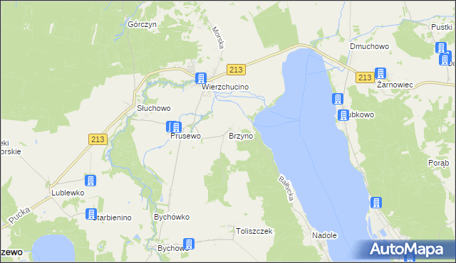 mapa Brzyno, Brzyno na mapie Targeo