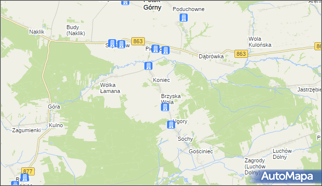 mapa Brzyska Wola, Brzyska Wola na mapie Targeo