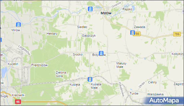 mapa Brzyszów, Brzyszów na mapie Targeo