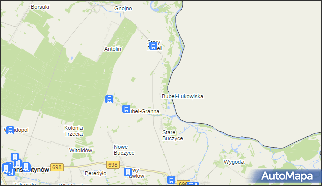 mapa Bubel-Łukowiska, Bubel-Łukowiska na mapie Targeo