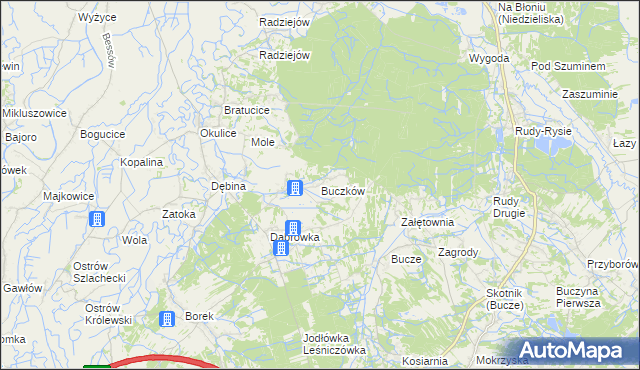 mapa Buczków gmina Rzezawa, Buczków gmina Rzezawa na mapie Targeo