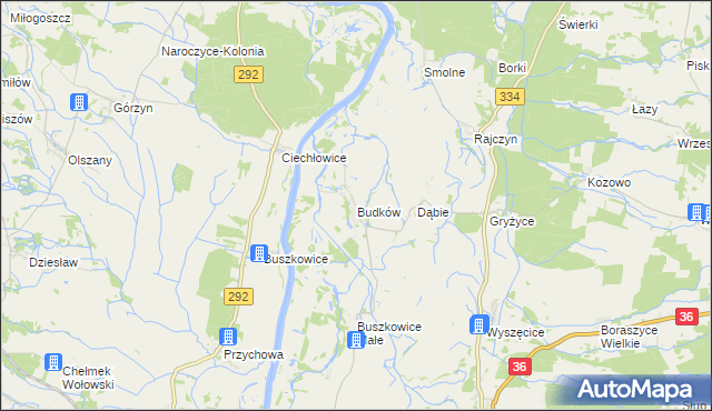 mapa Budków gmina Wińsko, Budków gmina Wińsko na mapie Targeo