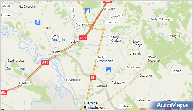 mapa Budy Czarnockie, Budy Czarnockie na mapie Targeo