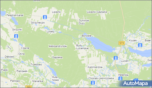 mapa Budy Lucieńskie, Budy Lucieńskie na mapie Targeo