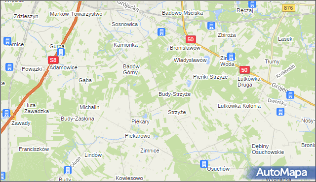 mapa Budy-Strzyże, Budy-Strzyże na mapie Targeo