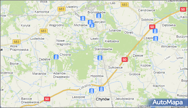 mapa Budy Sułkowskie gmina Chynów, Budy Sułkowskie gmina Chynów na mapie Targeo