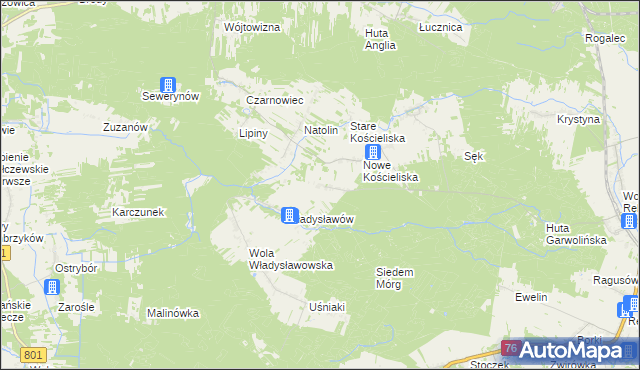 mapa Budy Uśniackie, Budy Uśniackie na mapie Targeo