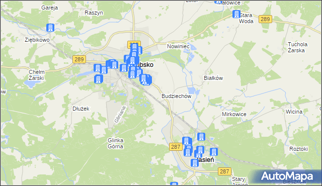 mapa Budziechów, Budziechów na mapie Targeo