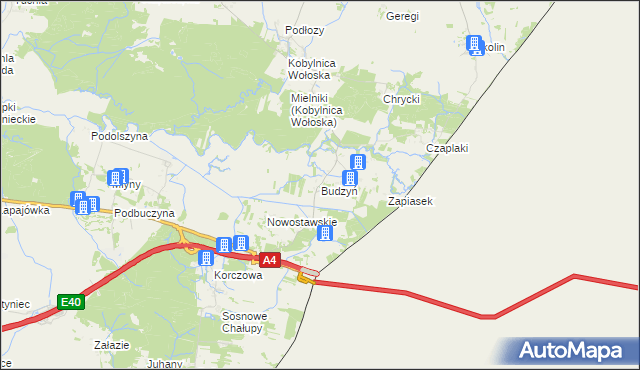 mapa Budzyń gmina Radymno, Budzyń gmina Radymno na mapie Targeo