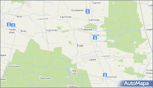 mapa Bugaj gmina Raszków, Bugaj gmina Raszków na mapie Targeo
