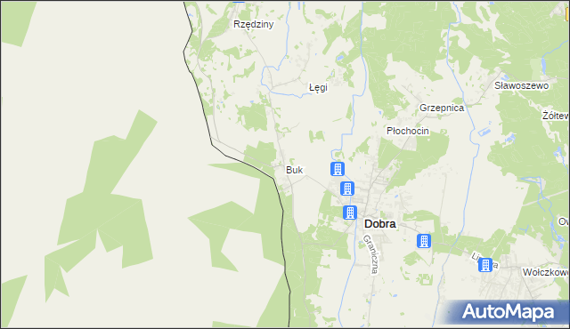 mapa Buk gmina Dobra (Szczecińska), Buk gmina Dobra (Szczecińska) na mapie Targeo