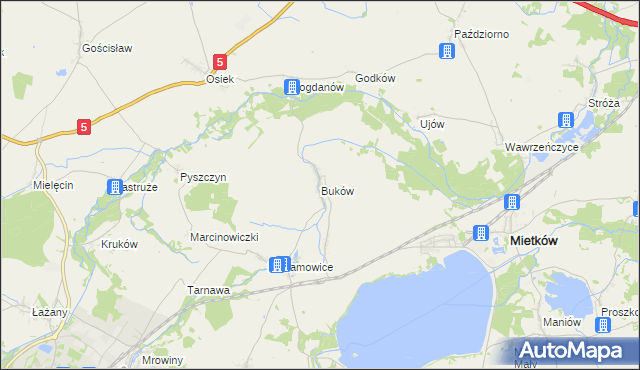 mapa Buków gmina Żarów, Buków gmina Żarów na mapie Targeo