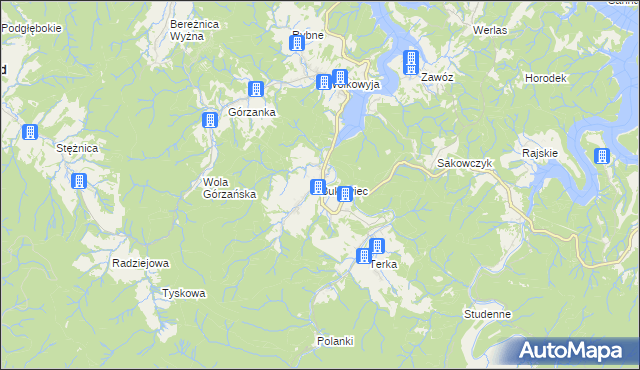 mapa Bukowiec gmina Solina, Bukowiec gmina Solina na mapie Targeo