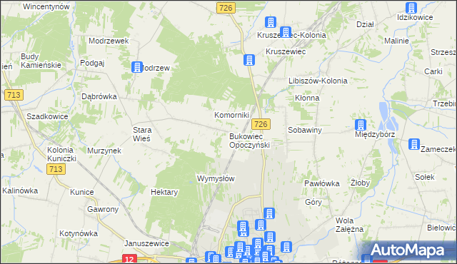 mapa Bukowiec Opoczyński, Bukowiec Opoczyński na mapie Targeo