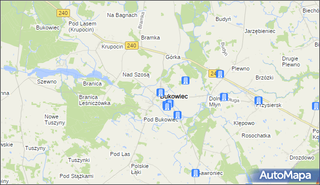 mapa Bukowiec powiat świecki, Bukowiec powiat świecki na mapie Targeo