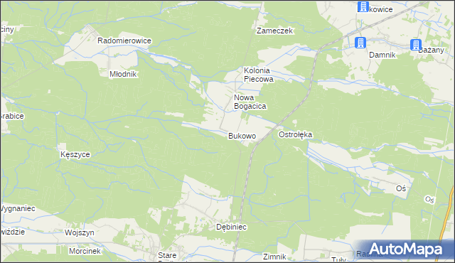 mapa Bukowo gmina Murów, Bukowo gmina Murów na mapie Targeo