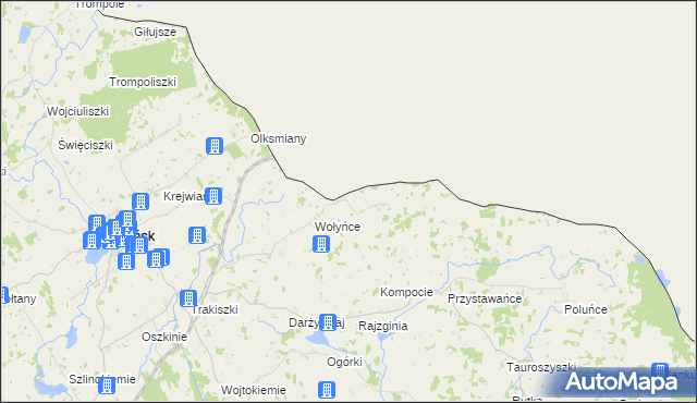 mapa Buraki, Buraki na mapie Targeo