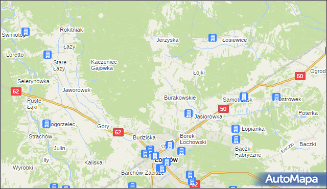 mapa Burakowskie, Burakowskie na mapie Targeo