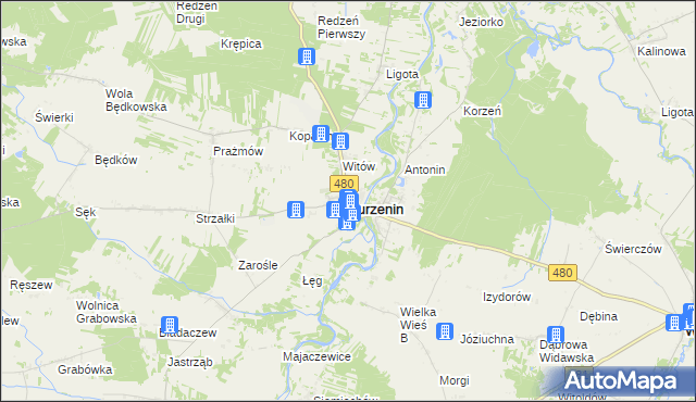 mapa Burzenin, Burzenin na mapie Targeo